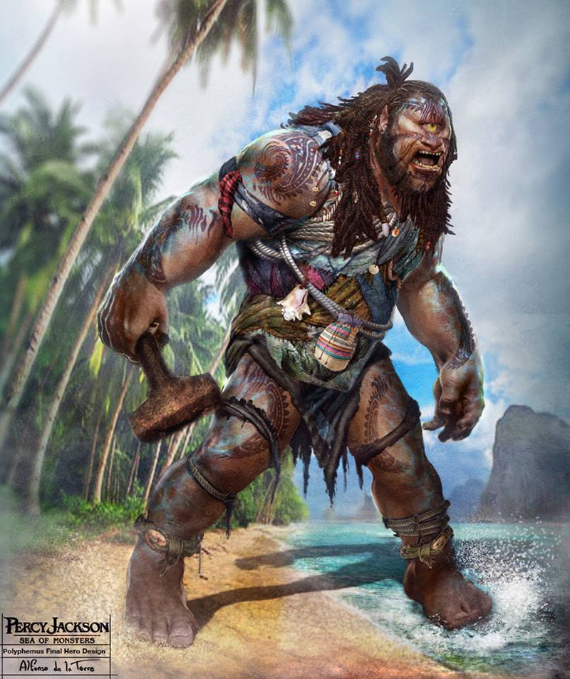Illustration for article titled Concept art shows Percy Jackson's cyclops could have been way nastier